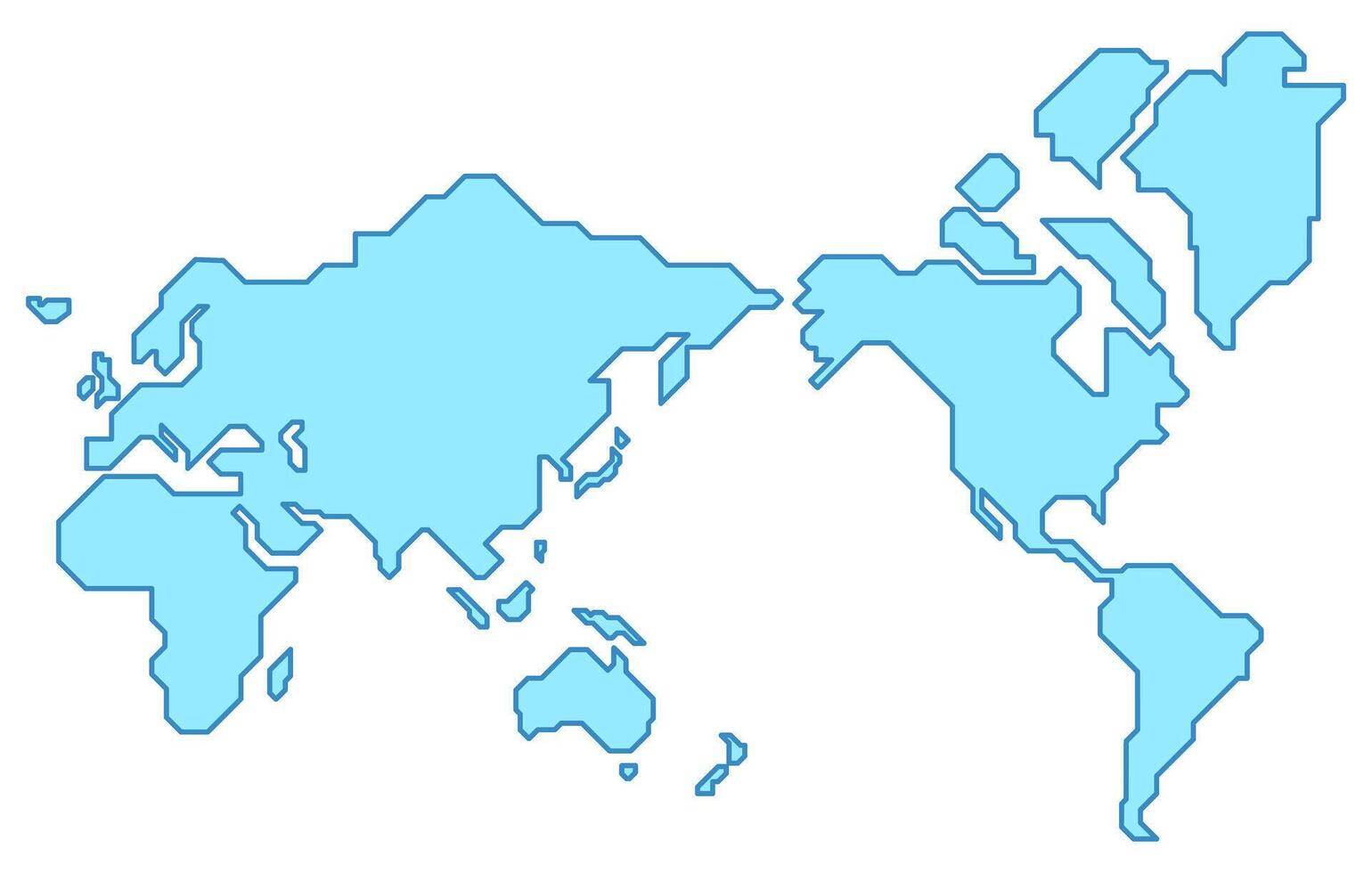 Simple modern illustration of world map in blue color vector