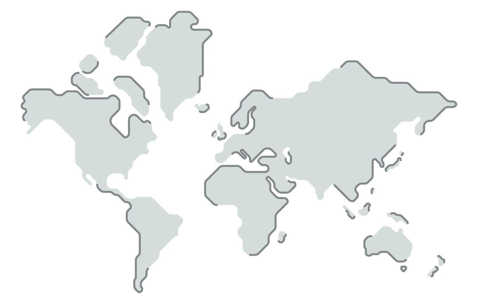 Simple illustration of world map in gray color vector