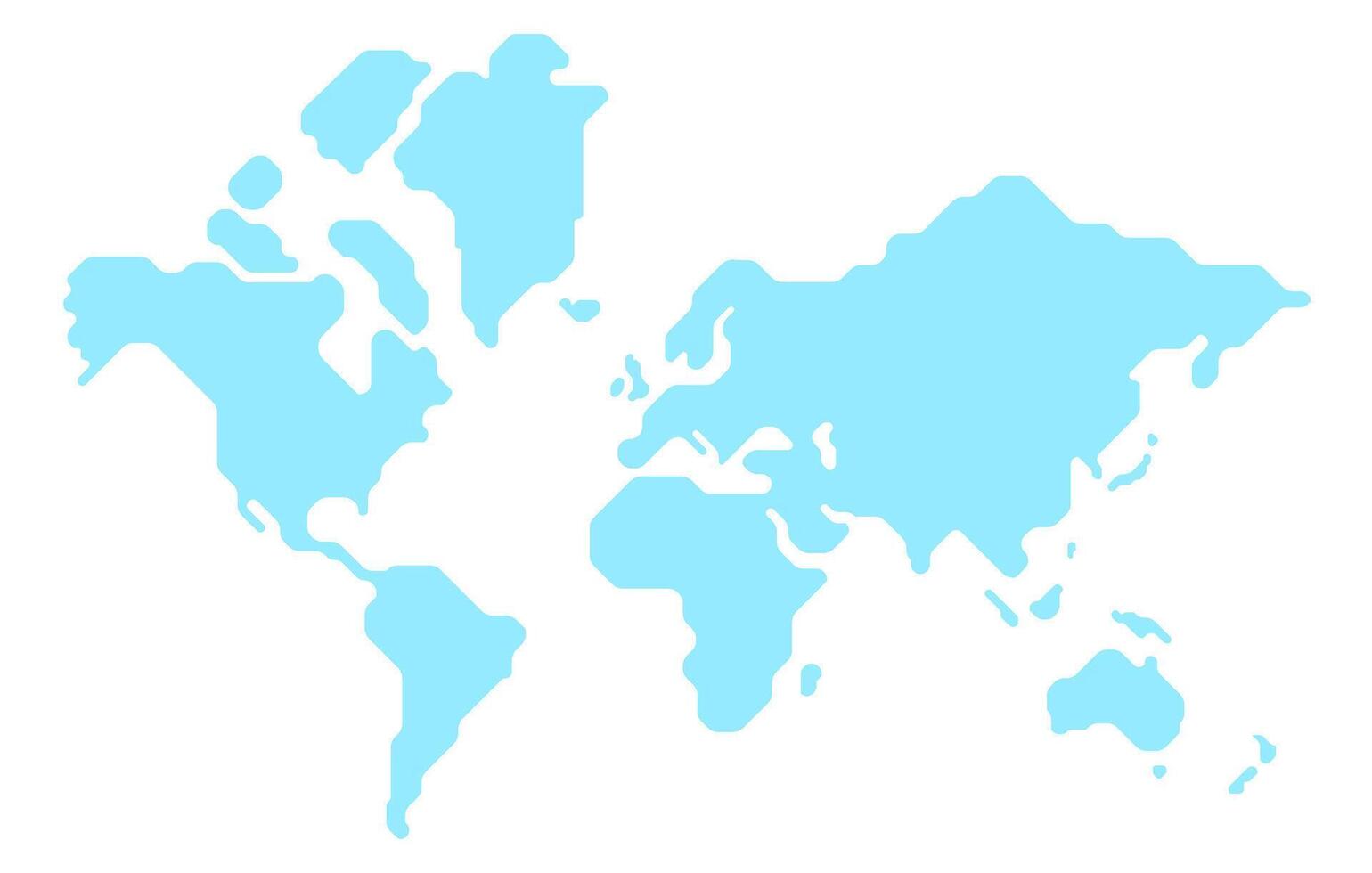 Stylized illustration of world map in blue color vector