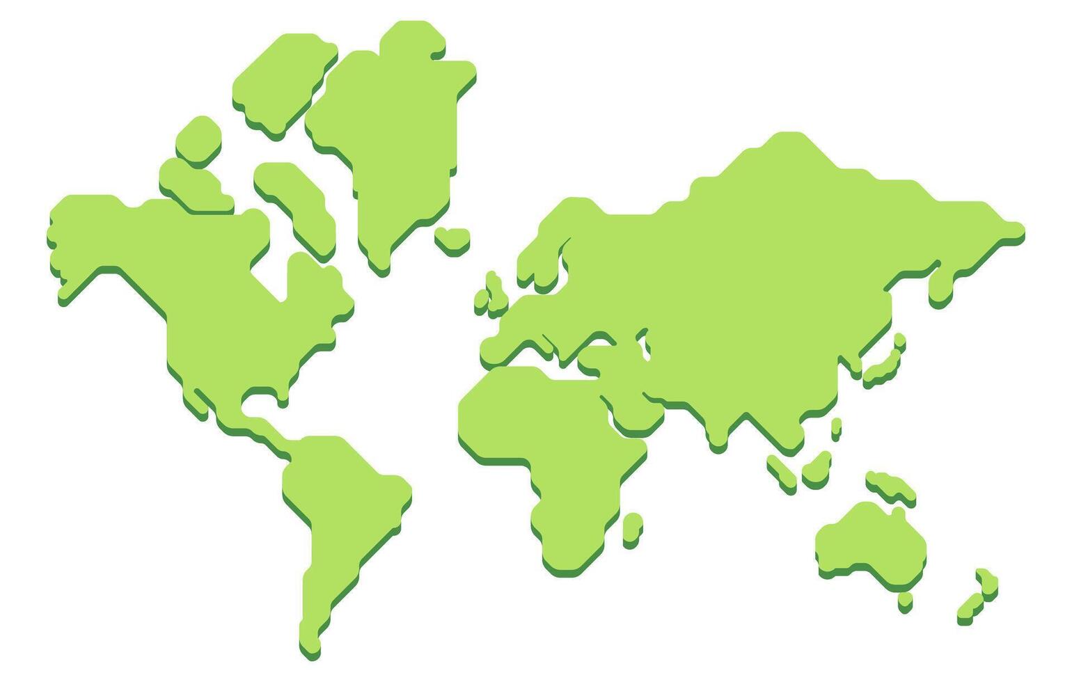 Stylized illustration of isometric world map vector