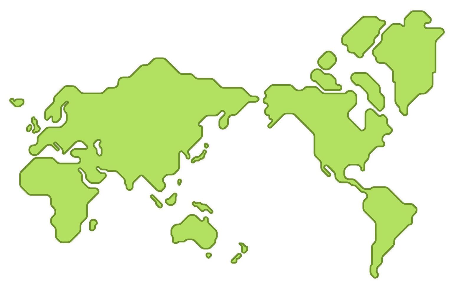 Modern illustration of world map in green color vector
