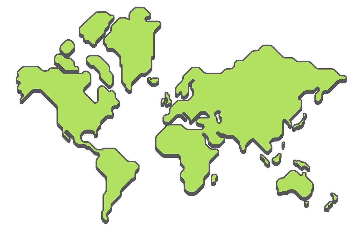 Simple illustration of isometric world map vector