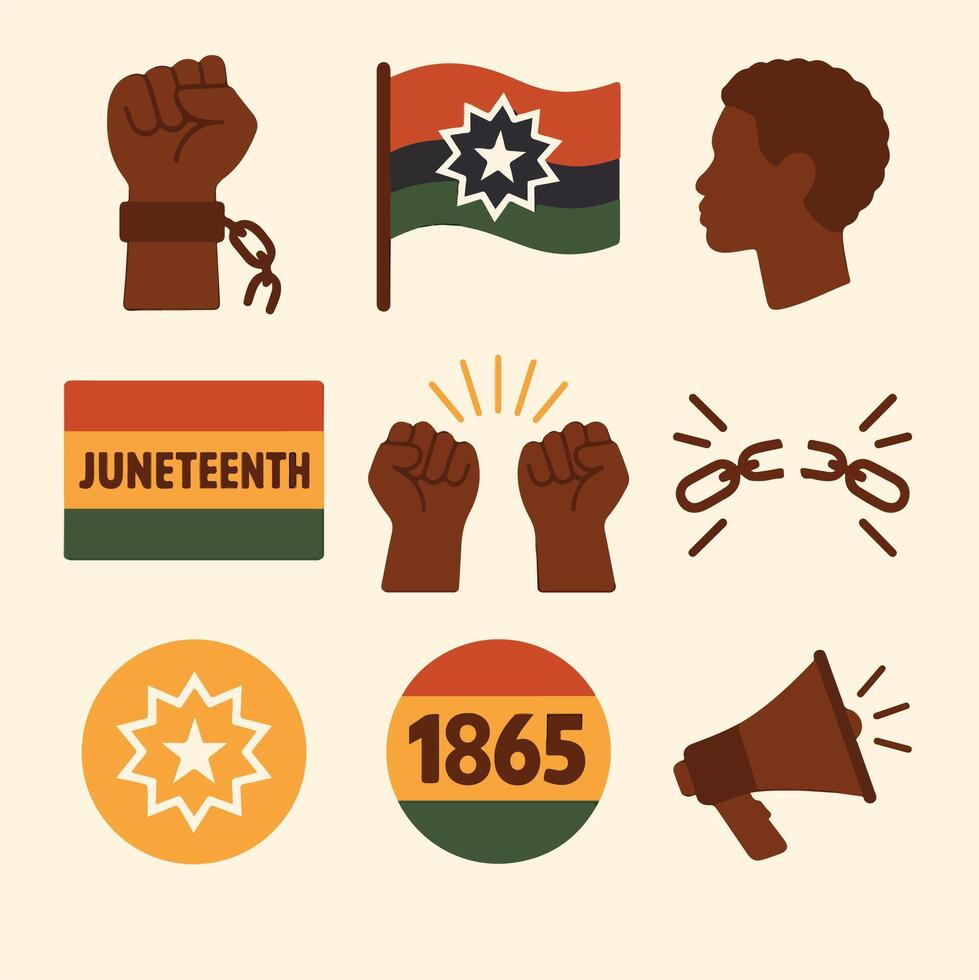 JUNETEENTH FREEDOM CELEBRATE 1865 19TH JUNE vector