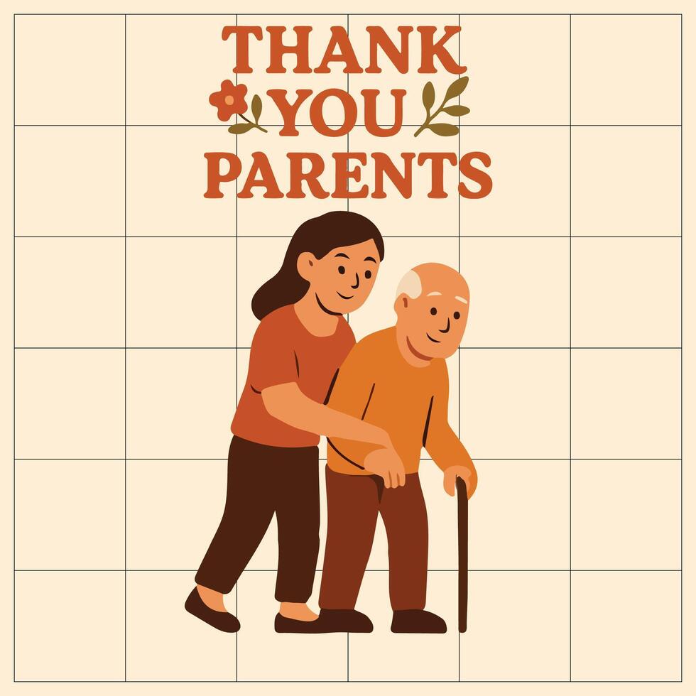 thank you parents for giving us love vector