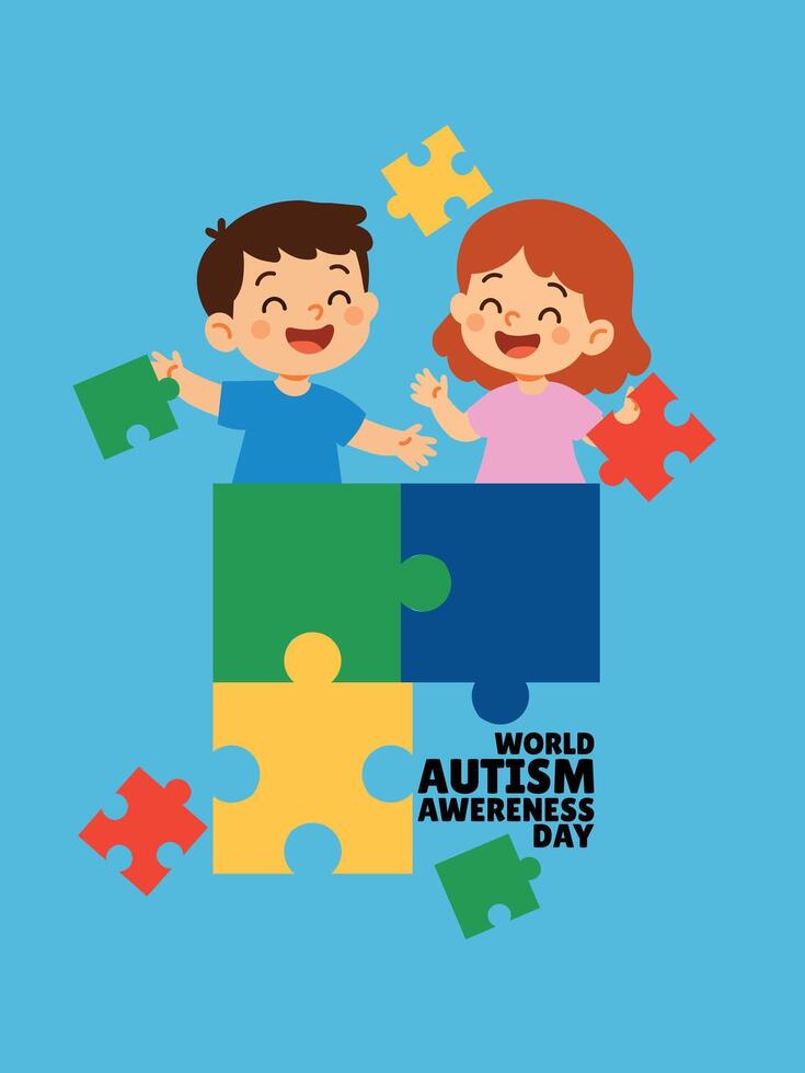 social media campaign for autism child vector