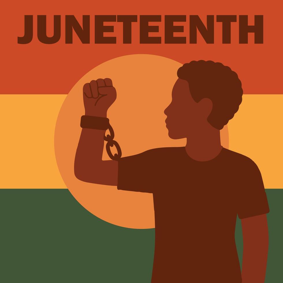 JUNETEENTH ILLUSTRATION FOR CELEBRATE 19TH OF JUNE PEOPLE FREEDOM vector