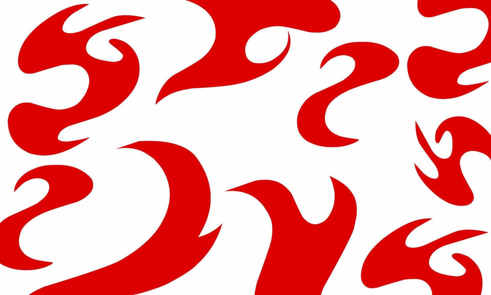 tribal style fire shaped design element with fiery red color on white background vector