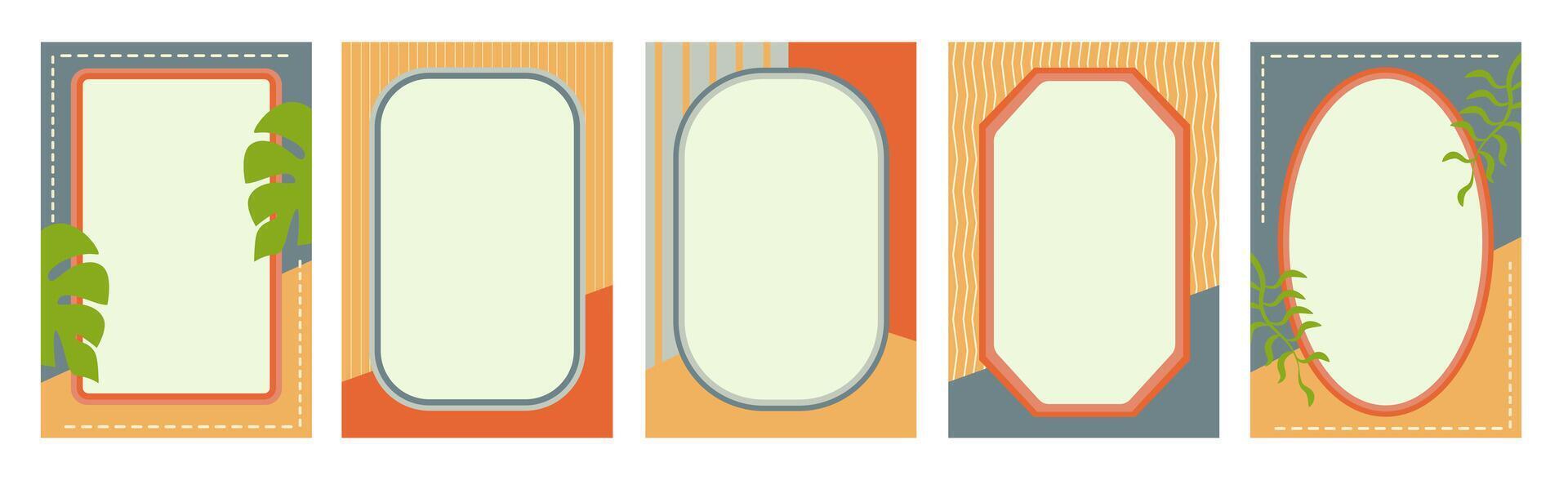 four vertical bookmarks with different designs vector