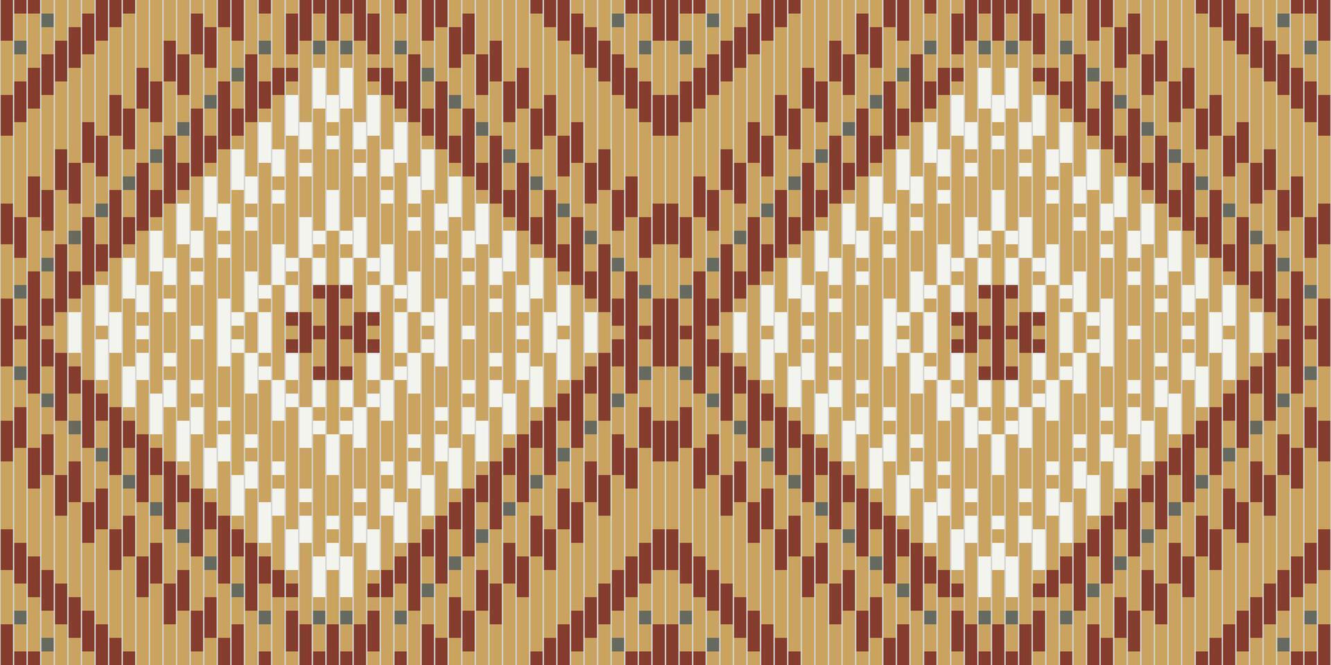 Diamond Shapes Arabic Tile Patternfolk Embroidery, Aztec Geometric Ornament Print. Design for Carpet, Wallpaper, Clothing, Wrapping, Fabric vector