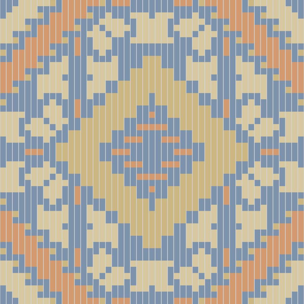 Crochet Geometric Patterns Mathfolk Embroidery, Aztec Geometric Ornament Print. Design for Carpet, Wallpaper, Clothing, Wrapping, Fabric vector