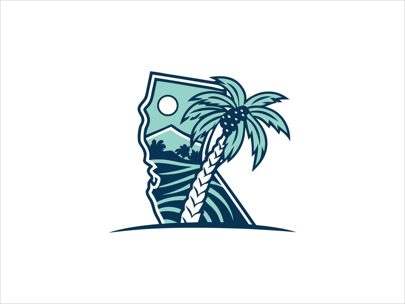 palm tree logo design vector