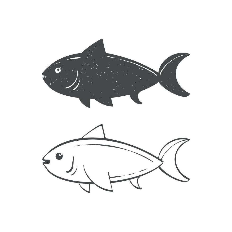 Fish icon isolated on white background. Fish logo, emblem. Illustration element design with animal theme. illustration vector