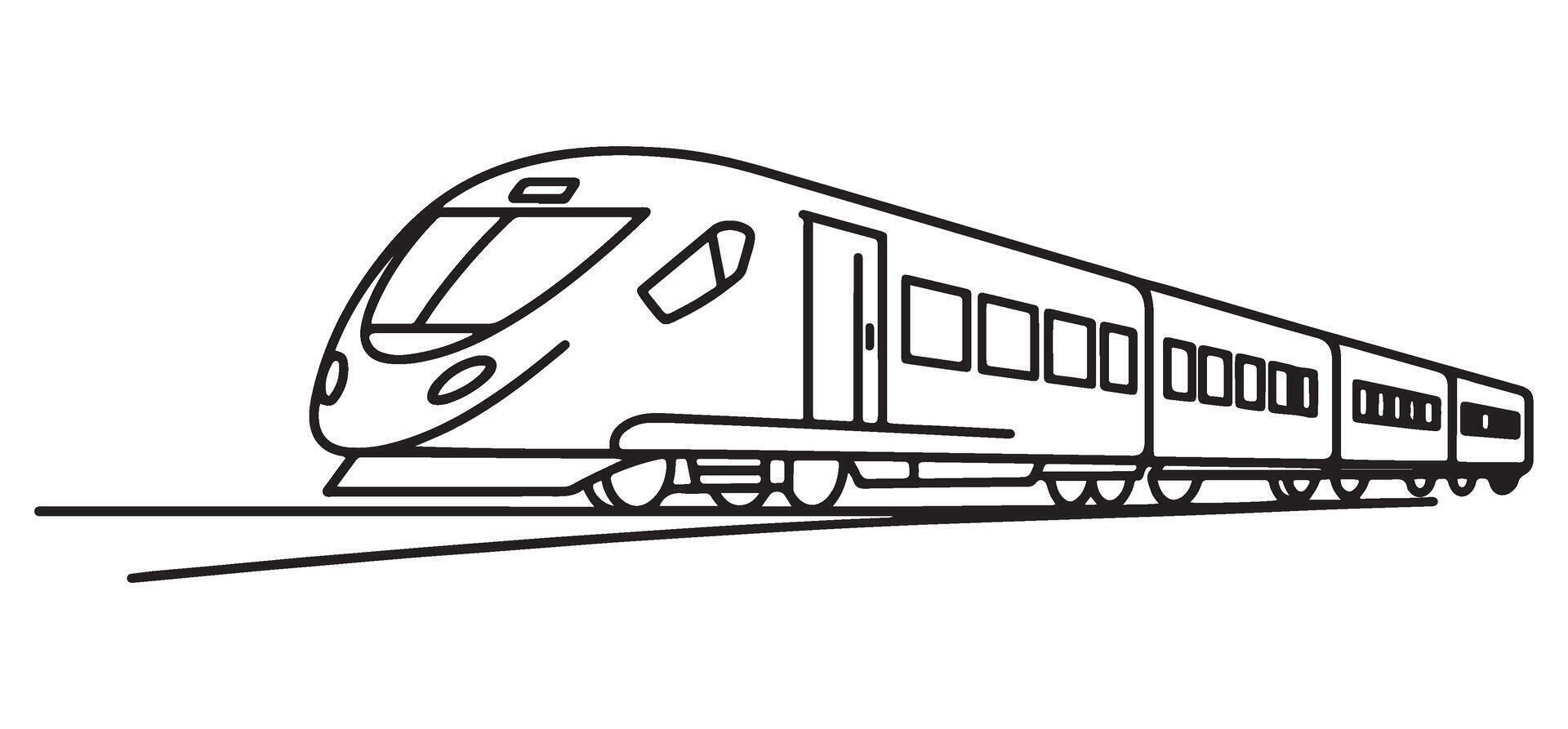 Streamlined High Speed Train Line Art for Travel Enthusiasts vector
