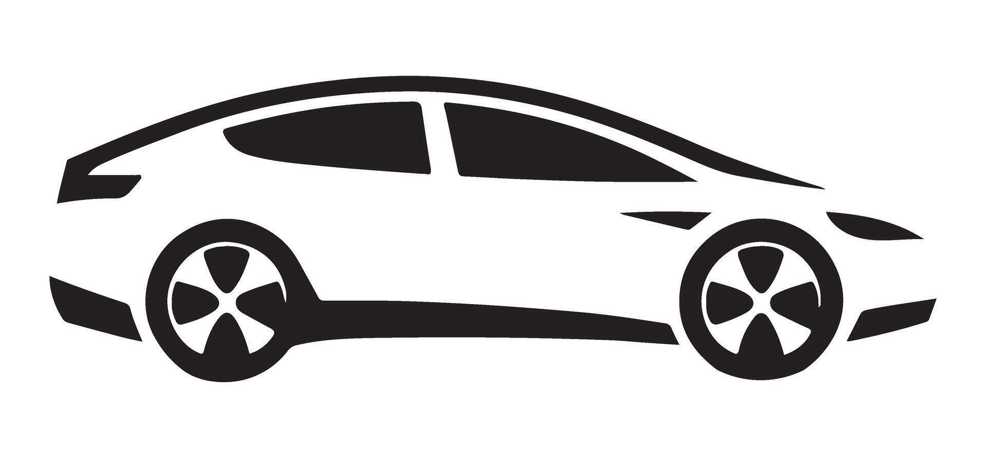 Modern Electric Car Silhouette Illustration for Sustainable Transportation vector