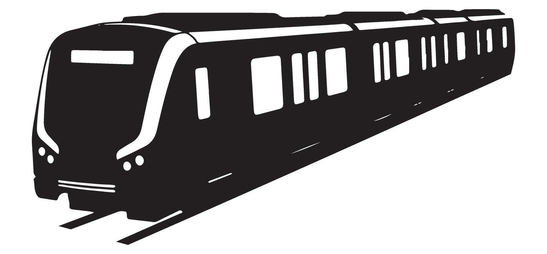 Underground Subway Train Illustration Silhouette for Transportation Design vector
