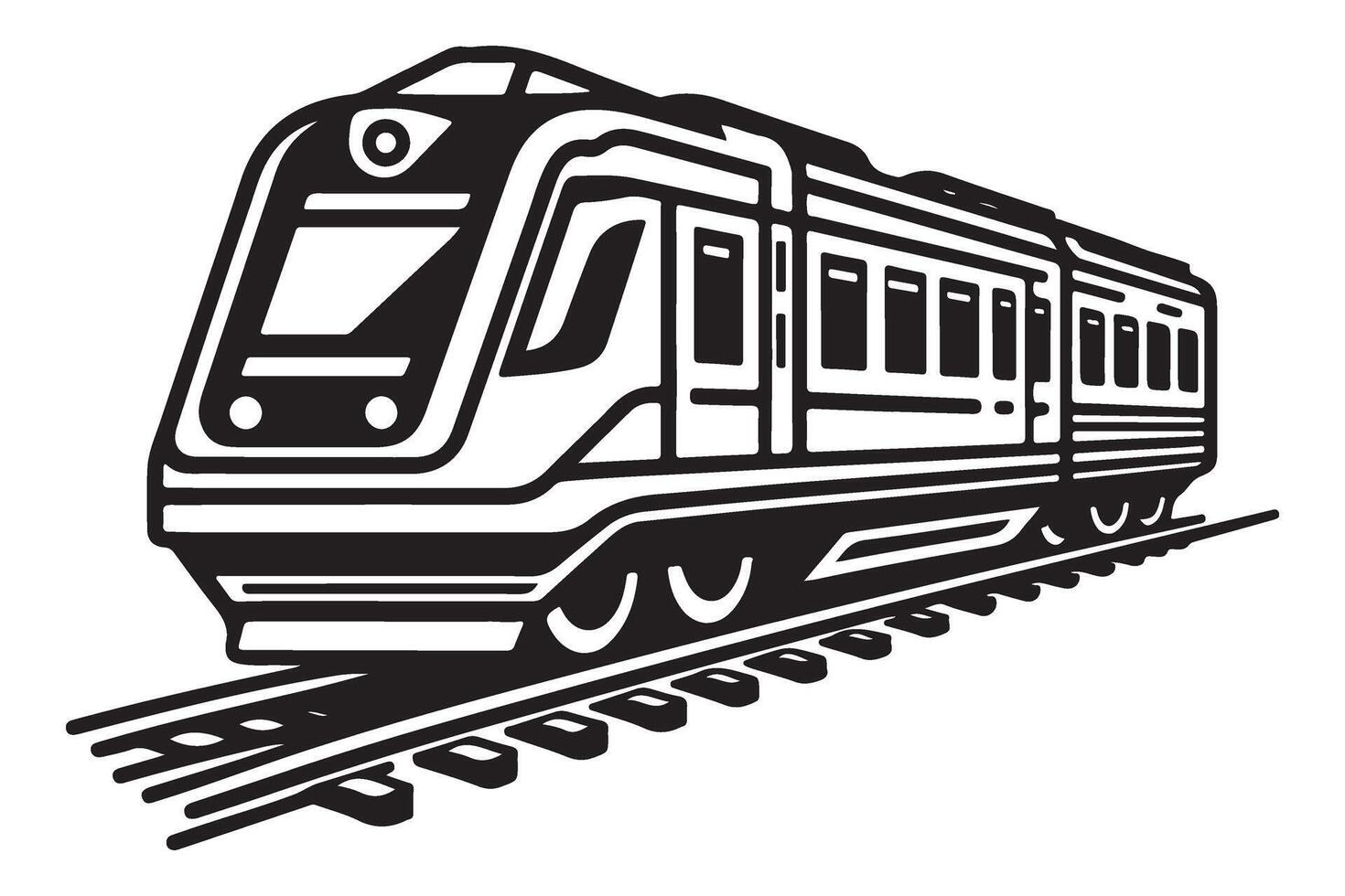 High Speed Modern Train Illustration for City Public Transportation vector