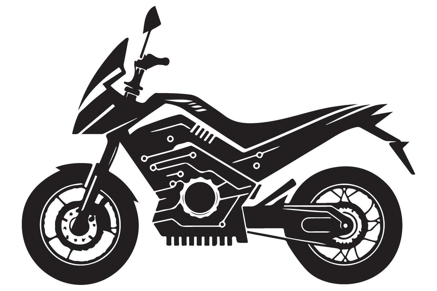 Futuristic Electric Motorcycle Silhouette Art for Creative Projects vector