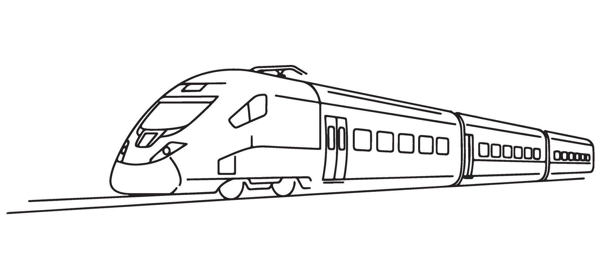Modern Bullet Train Line Art Graphic for Transportation Projects vector