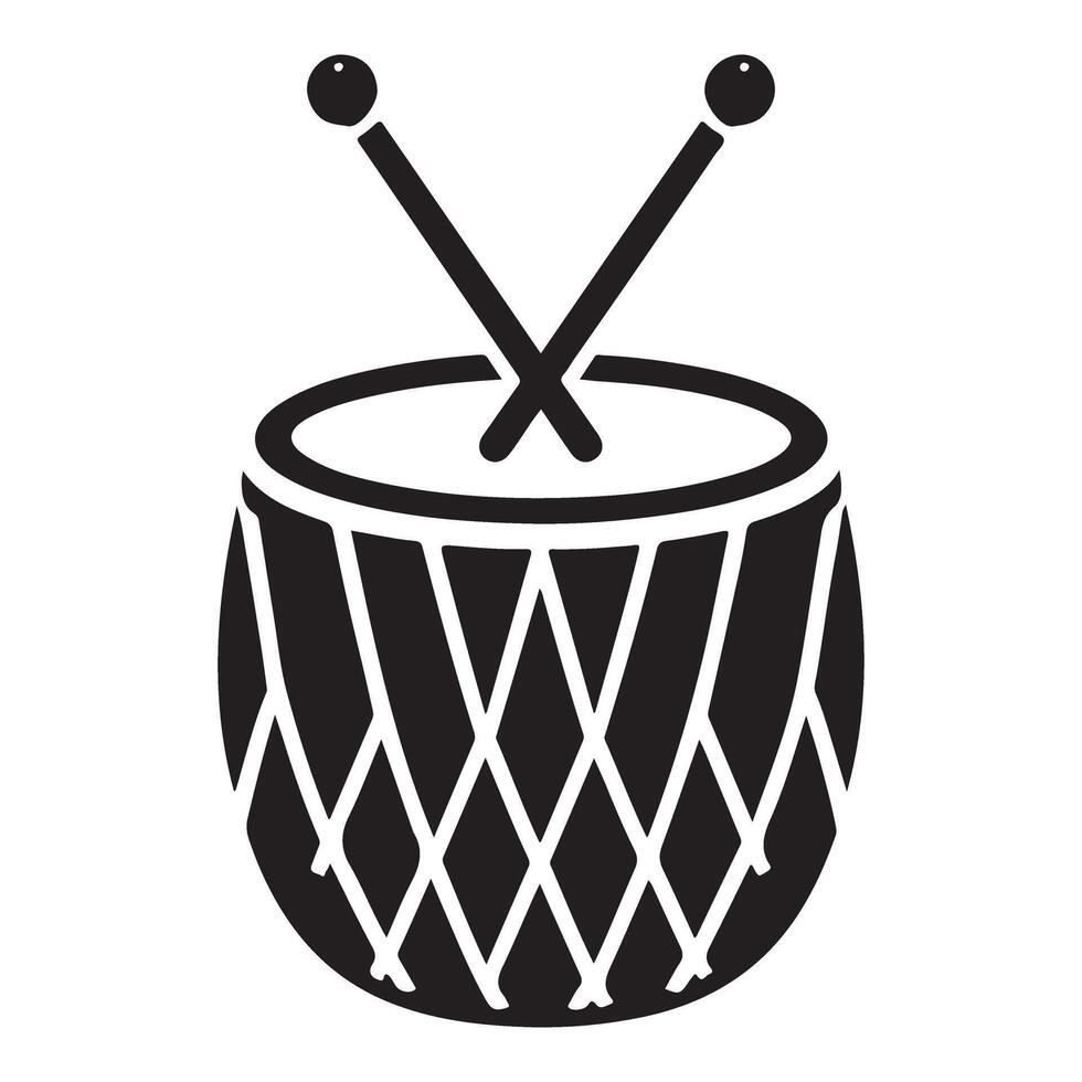 Traditional Drum Silhouette Graphic Musical Instrument Percussion vector