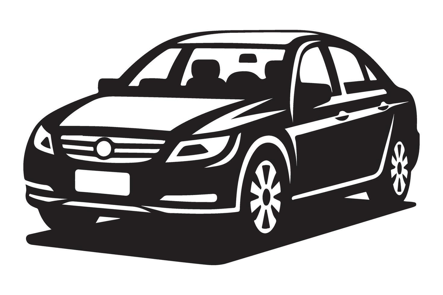 Modern sedan silhouette elegant family car design showcasing luxury style vector