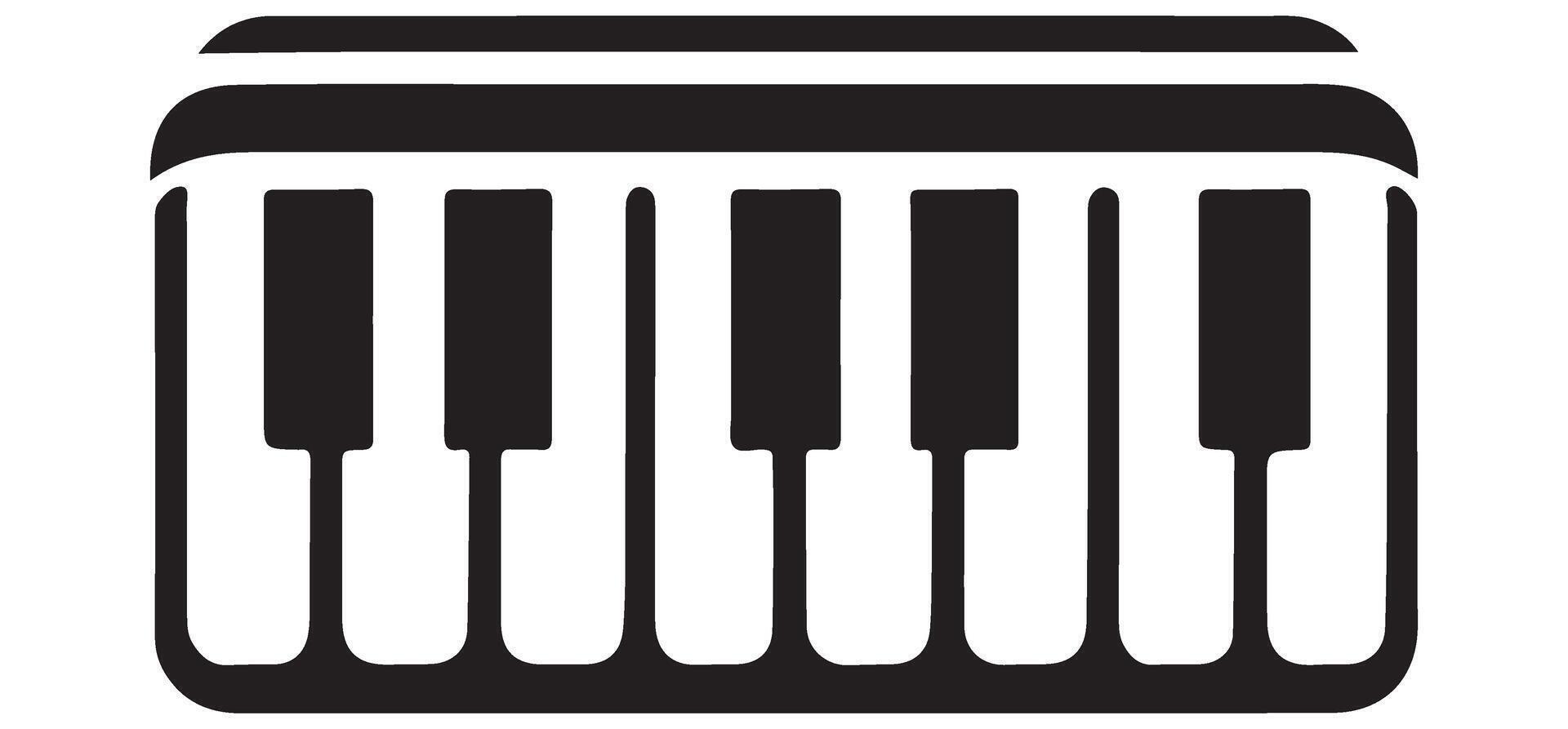Minimalist piano keyboard silhouette for music website designs vector