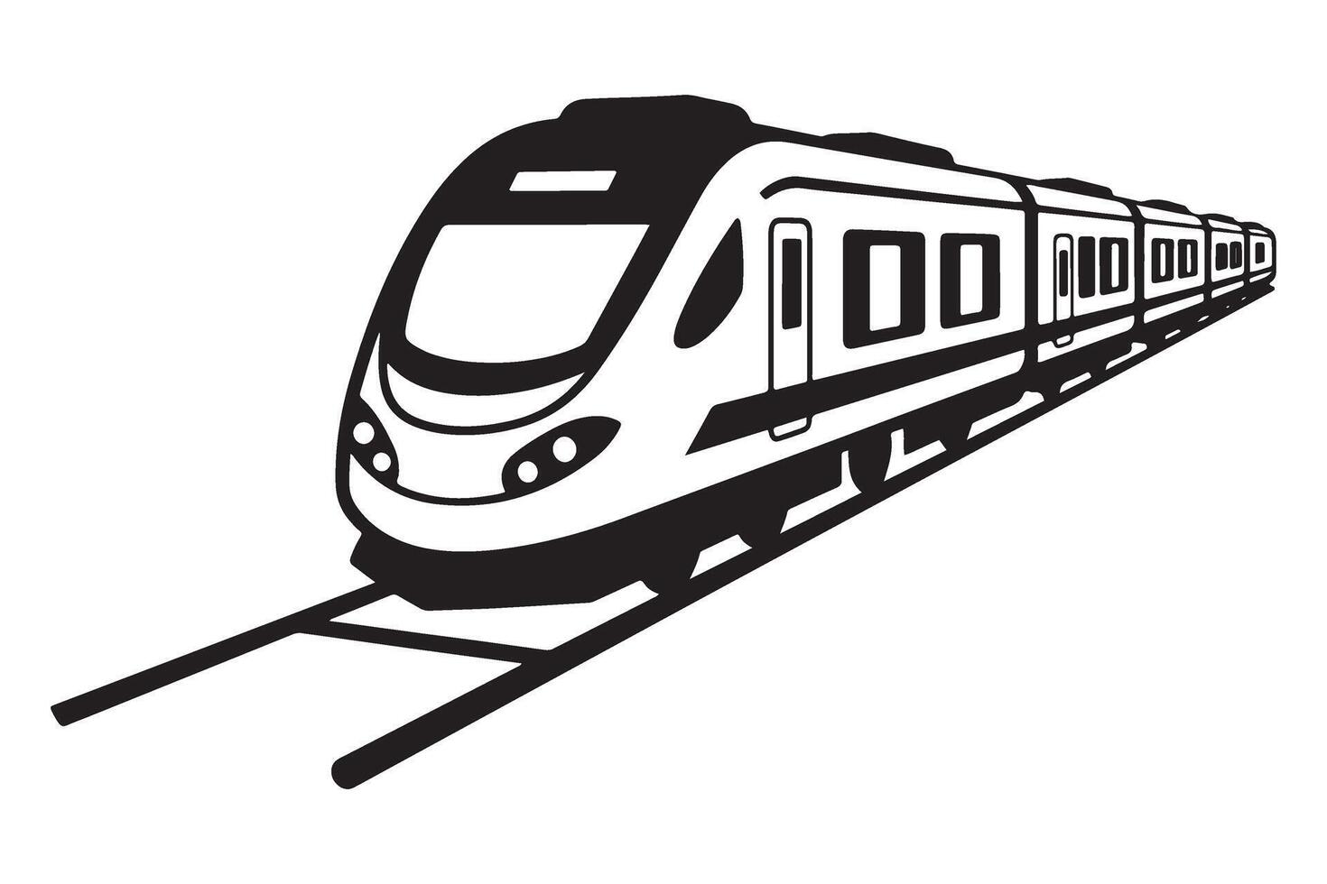Modern Electric Train Graphic Commute Transportation Design Illustration vector
