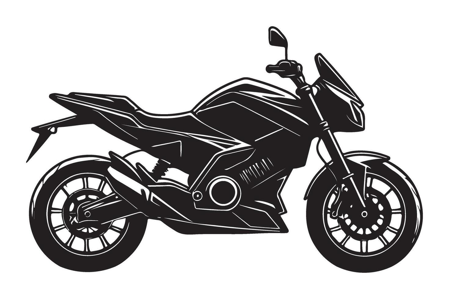 Sleek Black Motorcycle Illustration Image for Design Projects vector