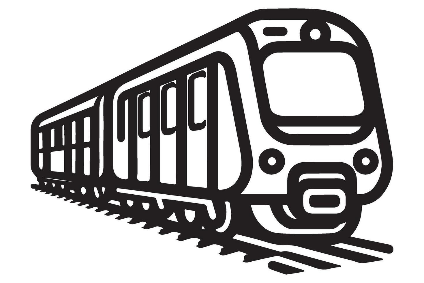 Modern Passenger Train Illustration Graphic for Public Transport Projects vector