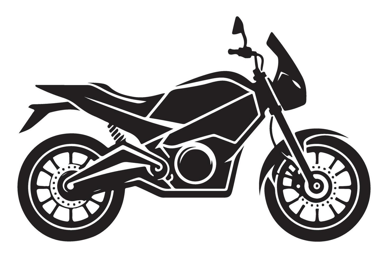 Modern Motorcycle Silhouette Illustration for Transportation and Design Projects vector