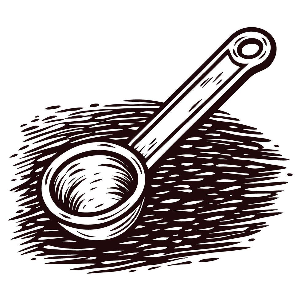 Vintage handcrafted wooden spoon with intricate carved design vector