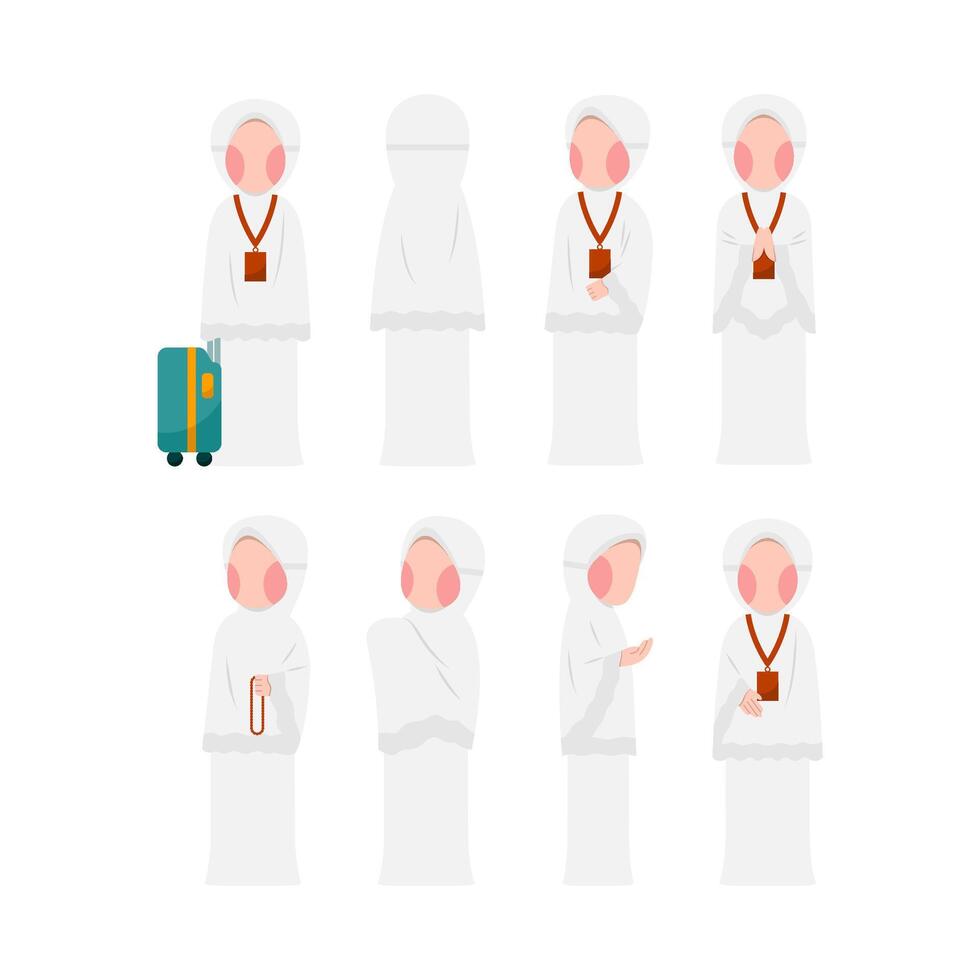Pilgrim Hajj Character vector
