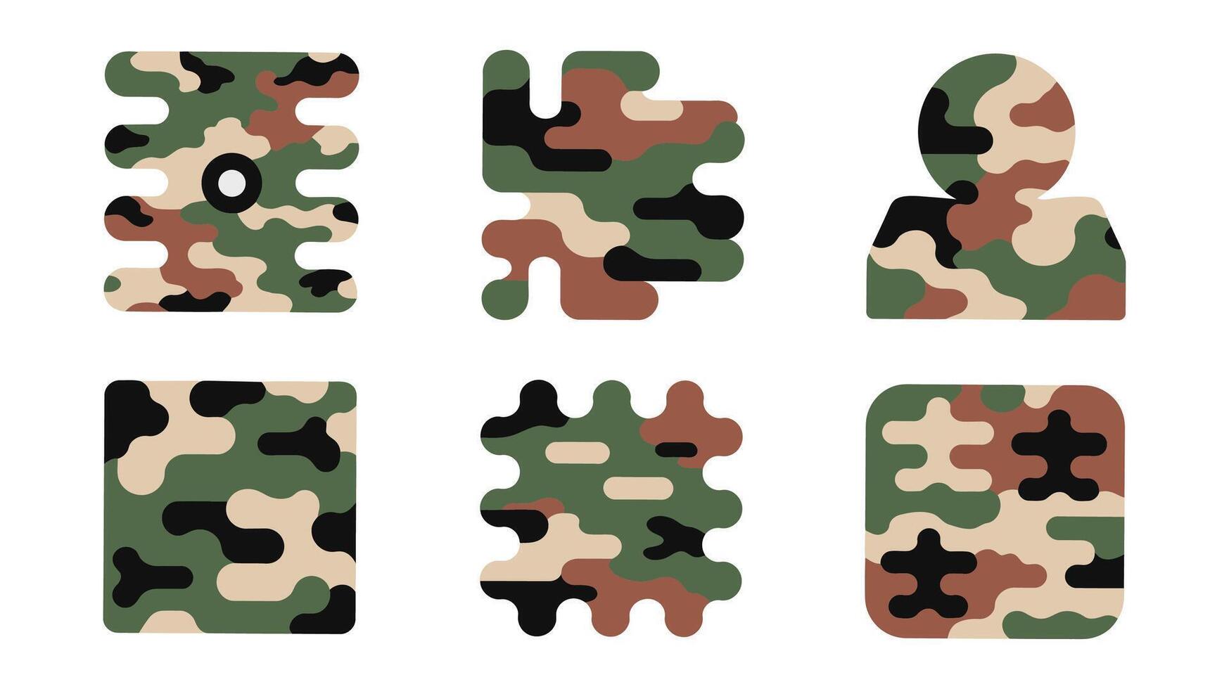 Digital Camo Patterns in Various Shapes for Design vector