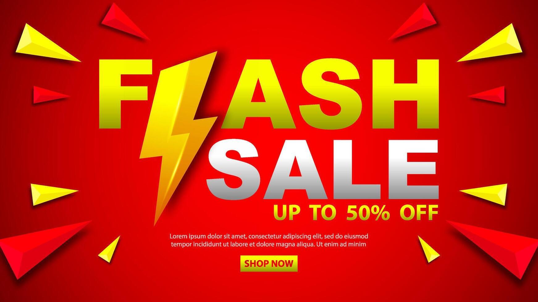 Flash Sale banner template design for social media and website. Flash Sale campaign with Special Offer. Flash Sale shopping poster or banner with discount. vector