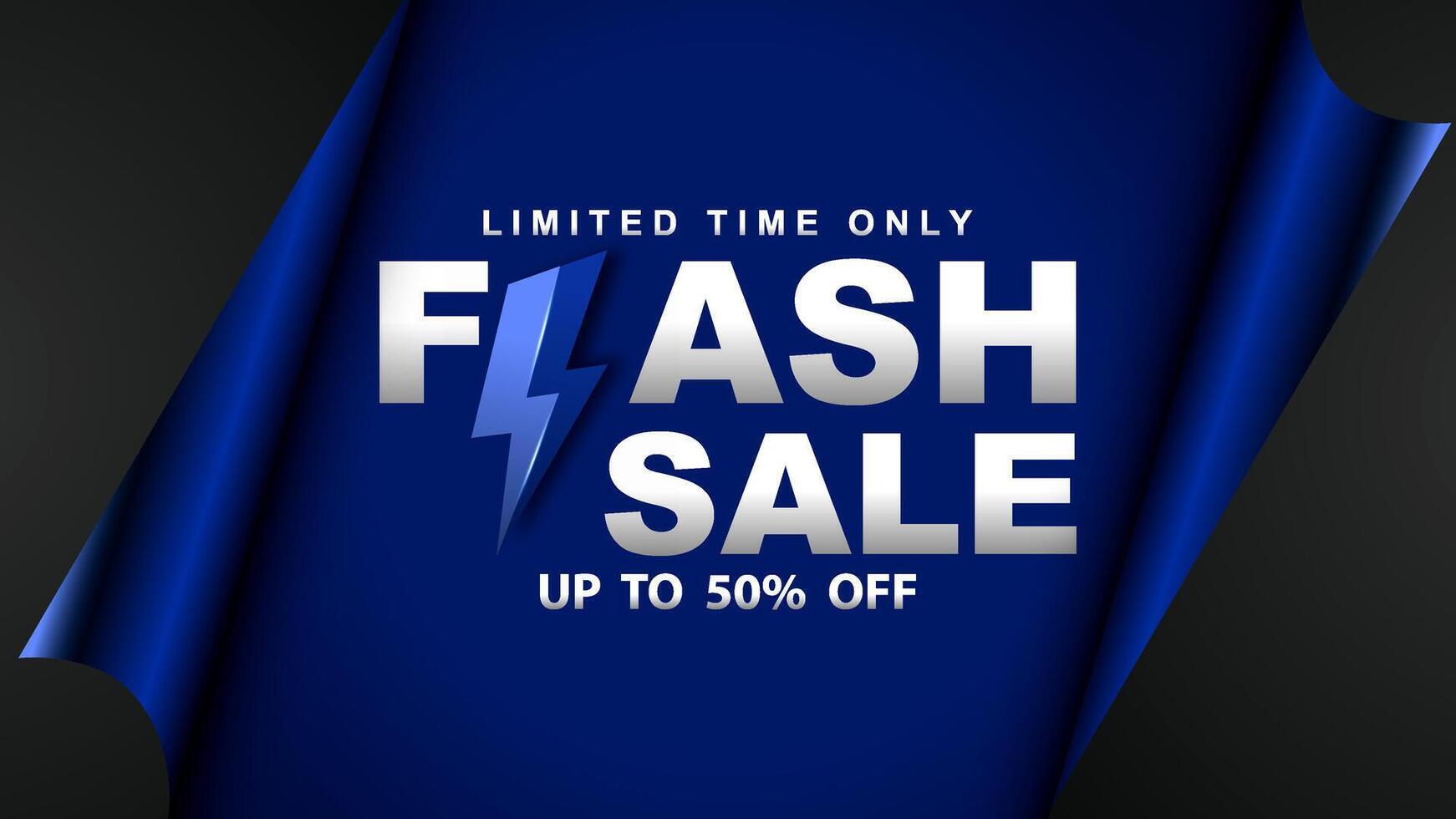 Flash sale banner design template, vector