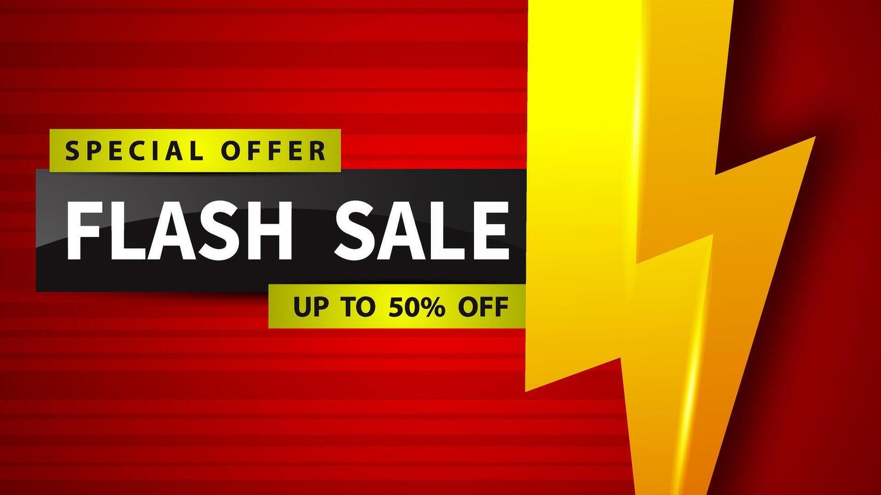 Shopping sale banner template design. Special offer poster for shopping season. Sale typography with thunder icon in the background. vector