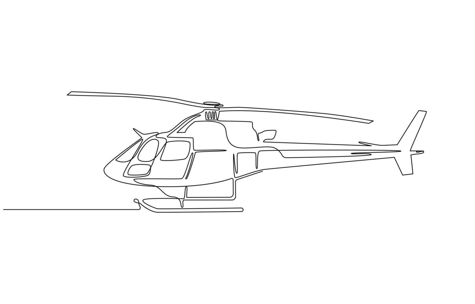 Continuous Line Drawing of a Helicopter vector