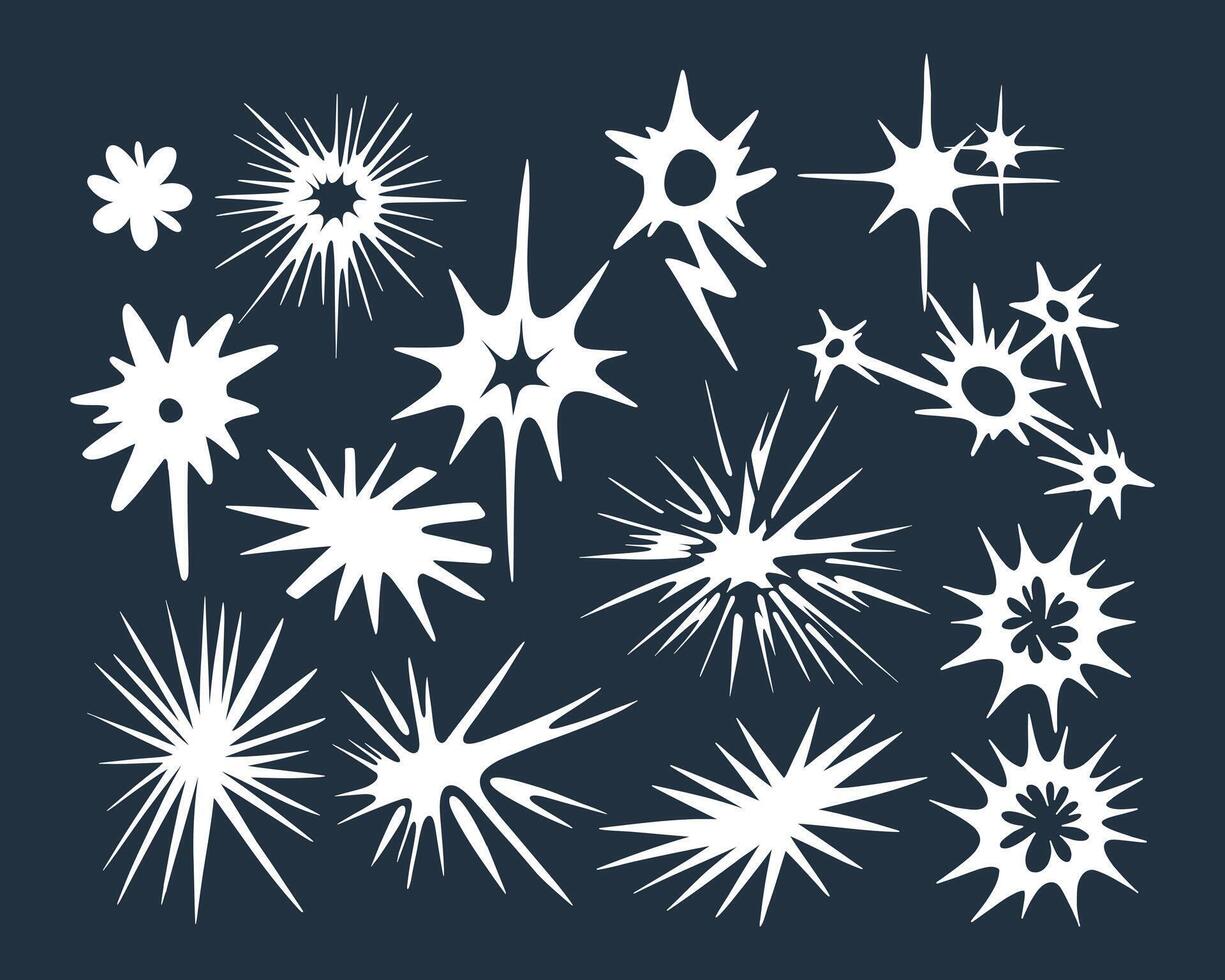 Star splash exploaded tribal sigilism shape acid y2k brutalist streetwear clothing element design clip art isolated editable vector