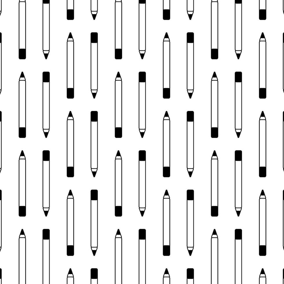 Eye pen Seamless pattern. graphic line illustration. Black and white cosmetic makeup art. concept for your web site mobile app logo UI design. vector