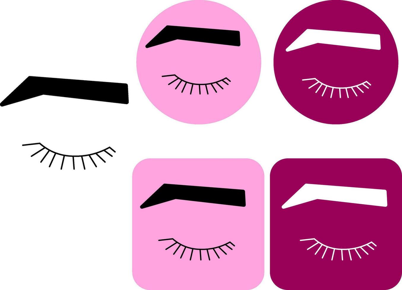 Eye icon sign logotype. graphic line illustration. Black and white cosmetic makeup art. Banner, poster, wrapping paper, sticker, print, modern textile design. vector