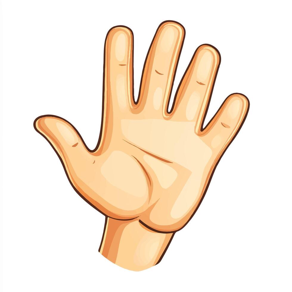cartoon hand with five fingers up vector