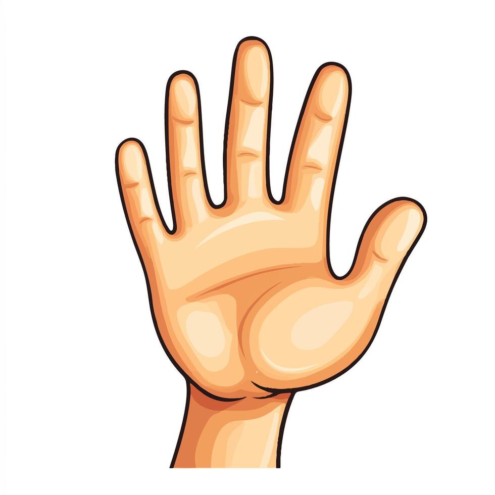 A cartoon hand with five fingers up vector