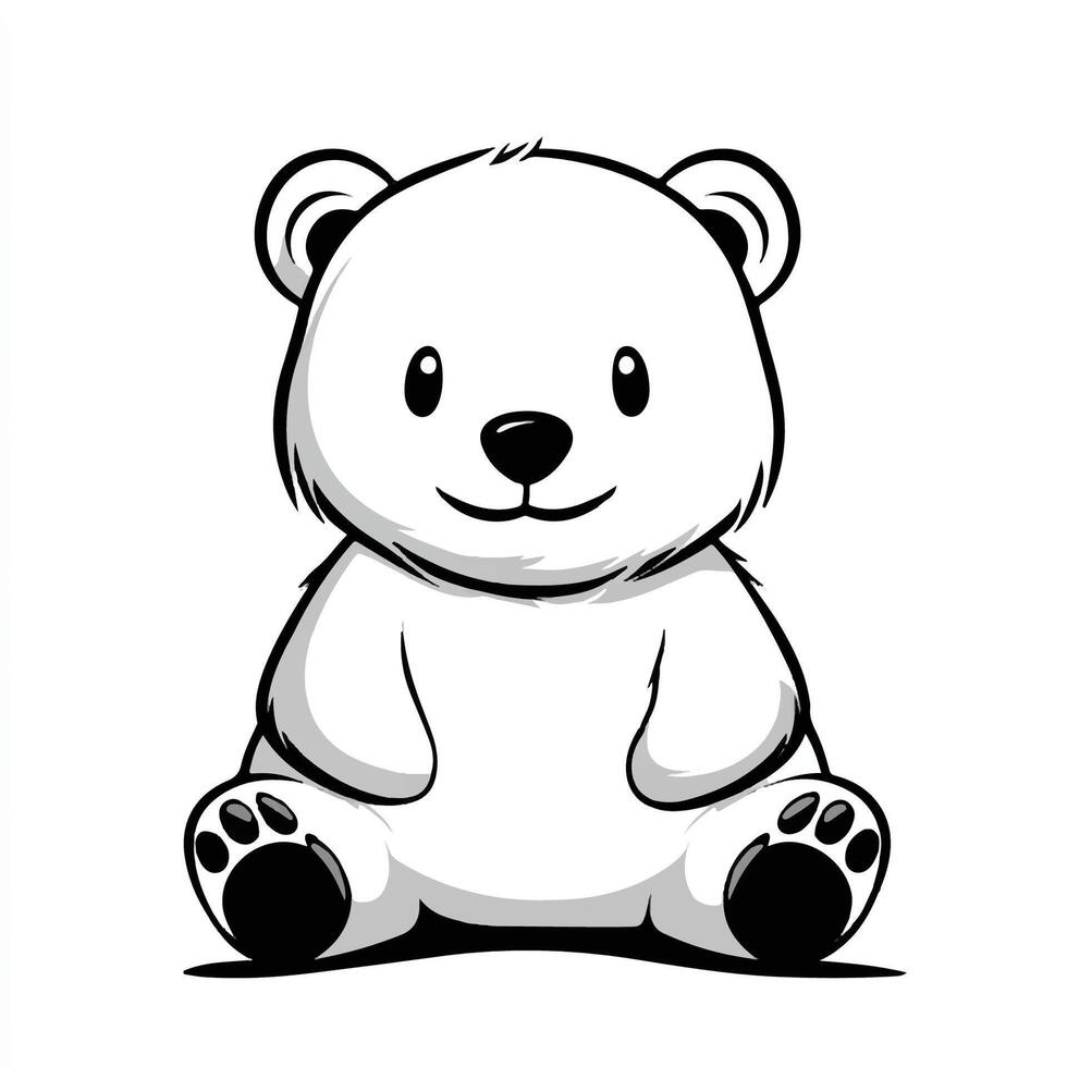 A cartoon bear sitting on the ground vector