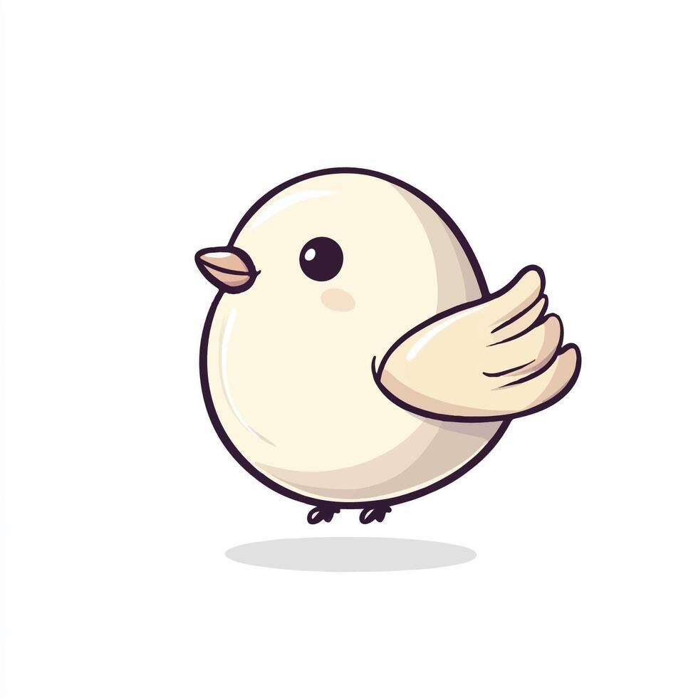 A cartoon white bird with a big beak vector