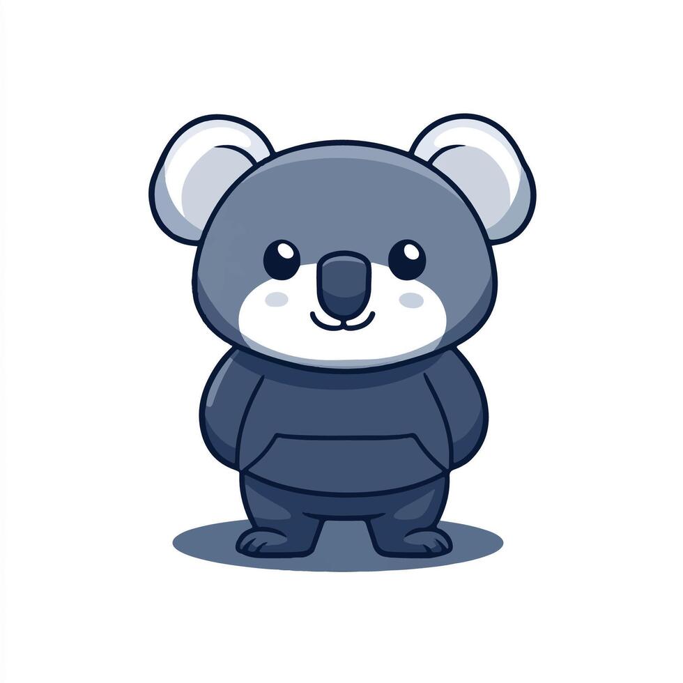 A cartoon koala bear in a blue hoodie vector