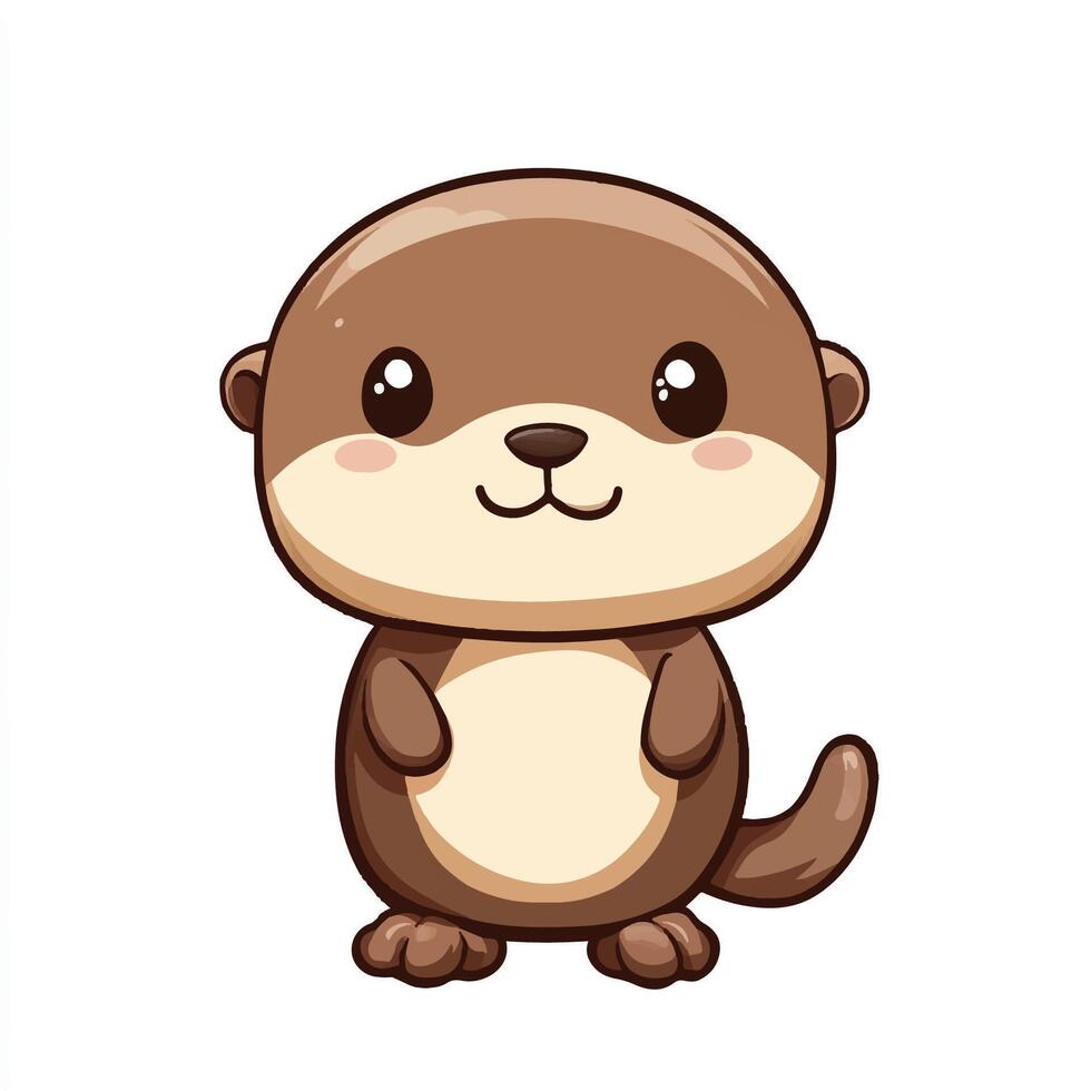 Cute otter illustration vector