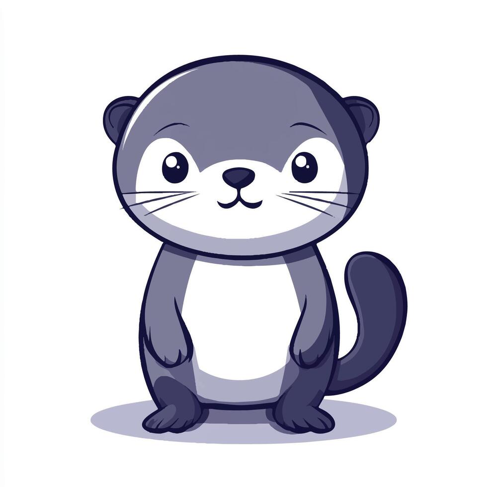 A cartoon otter sitting on a white background vector