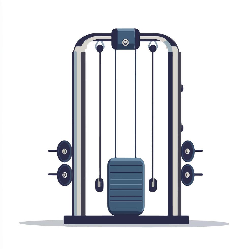 A gym machine with weights and a barbell vector