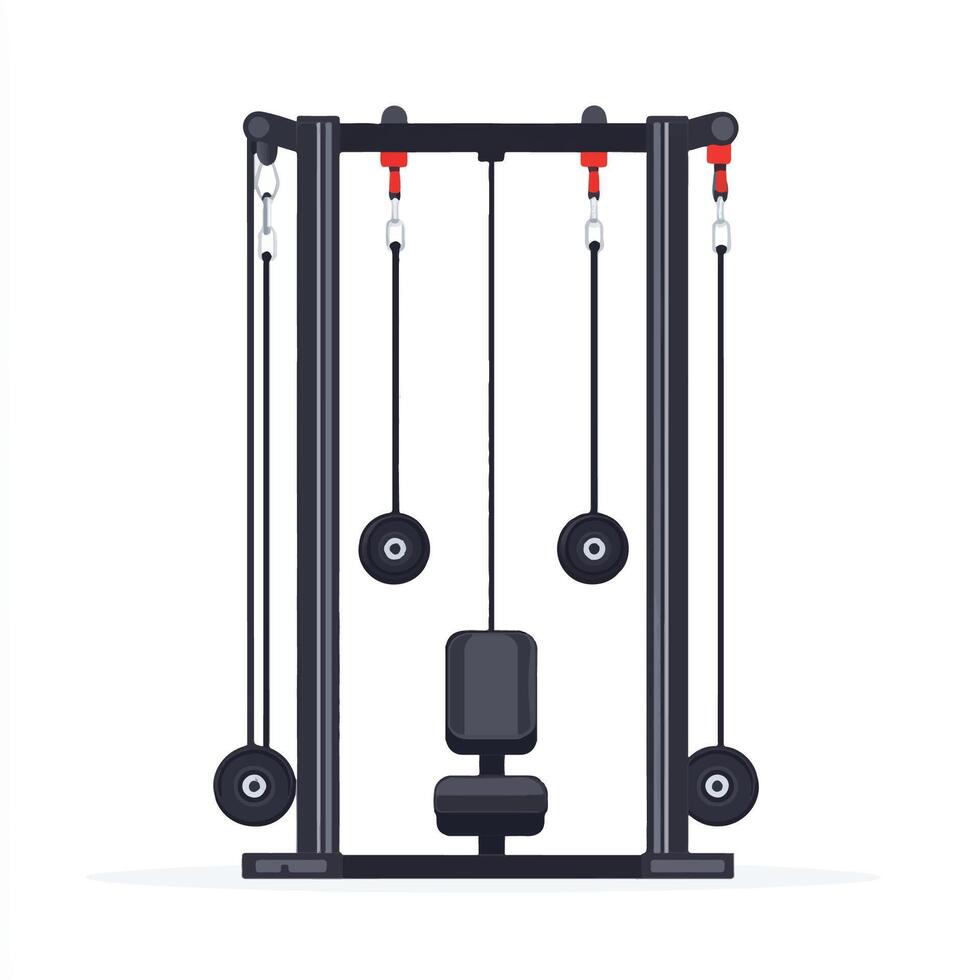 A gym equipment with weights and a barbell vector