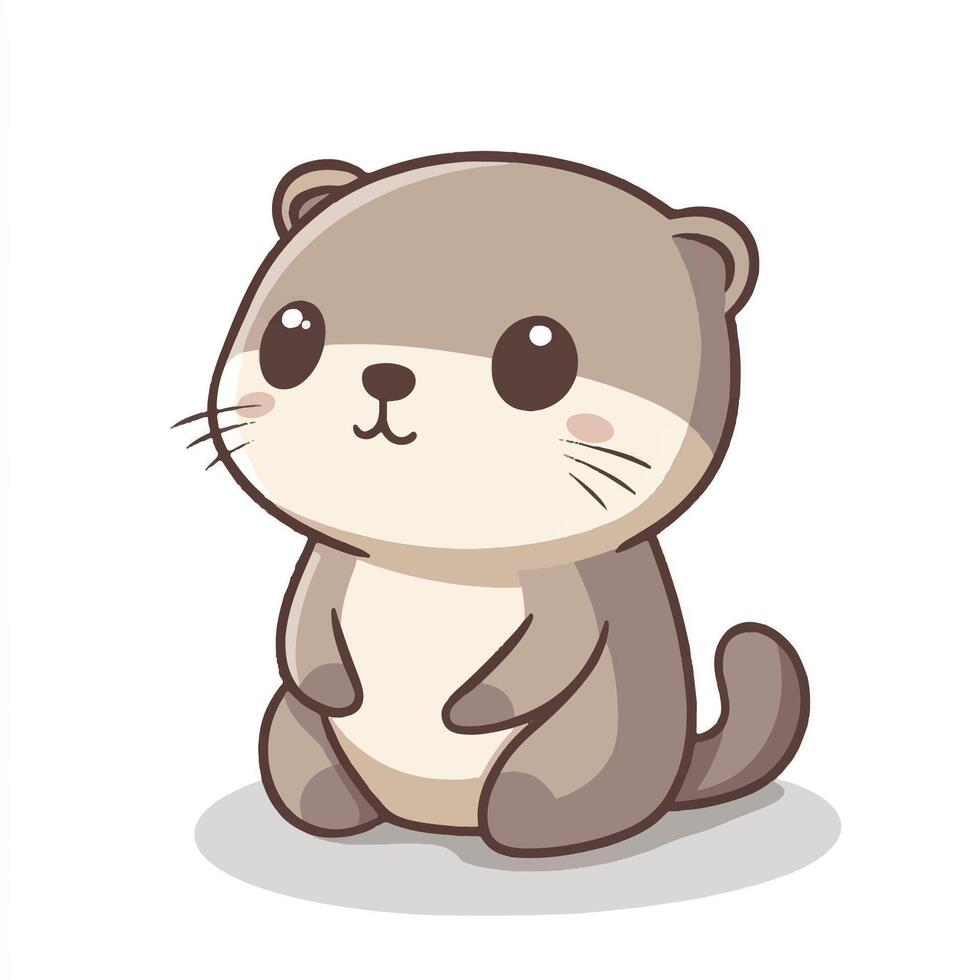 Cute otter cartoon illustration illustration vector