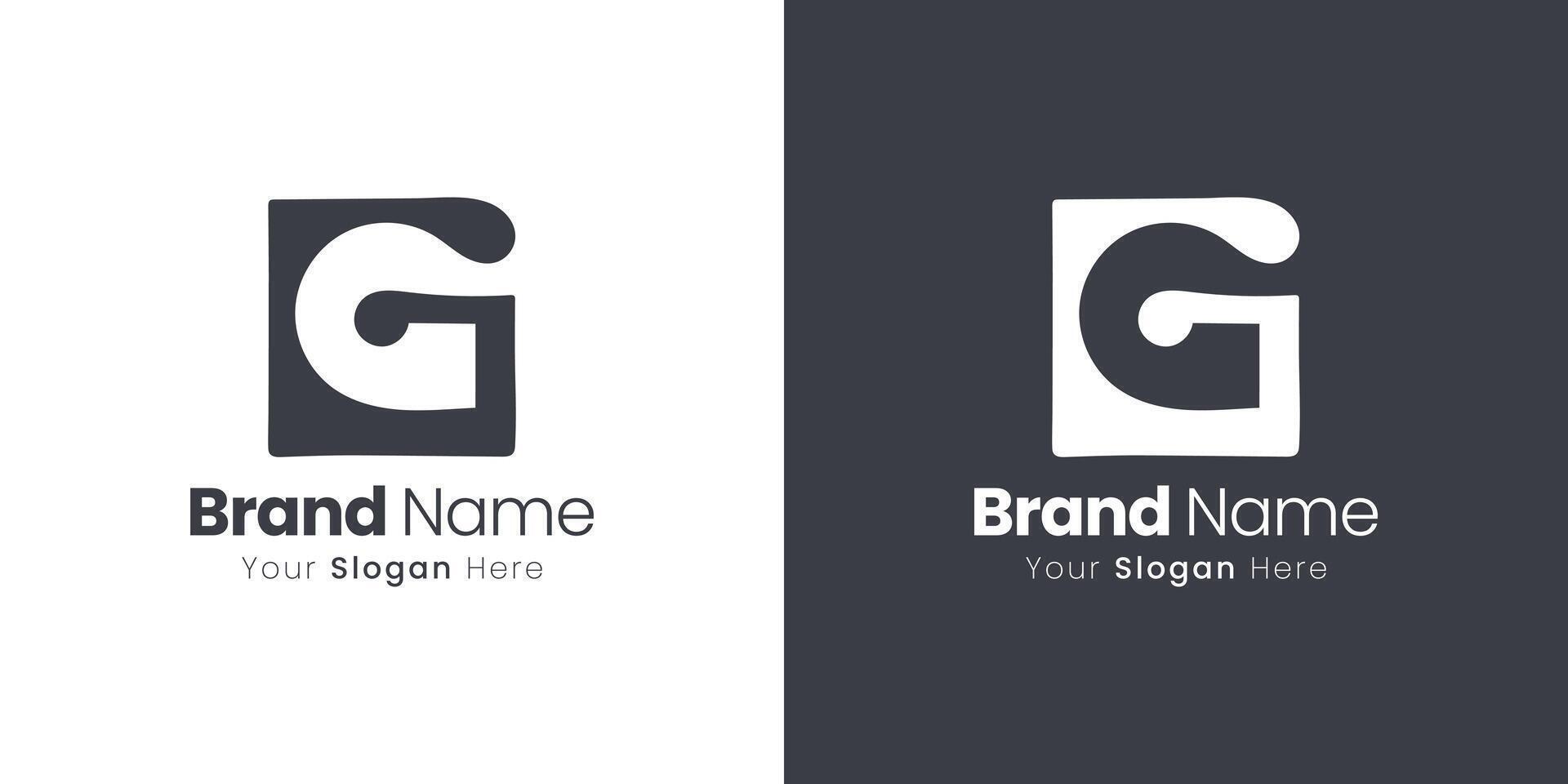Minimalist Letter G Logo Design Square Shape for Professional Brand Identity Inspiration vector